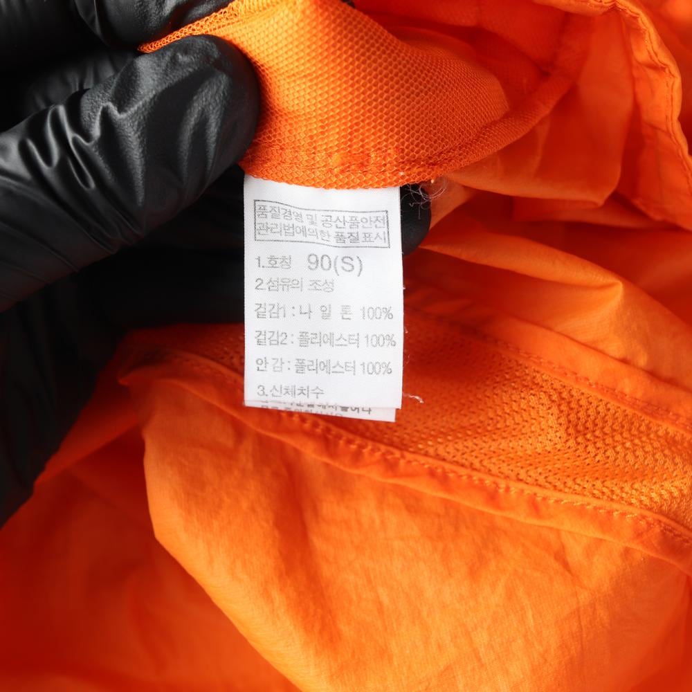 노스페이스 오렌지 로고 경량 나일론 바람막이 집업 재킷 점퍼 상세 이미지 7