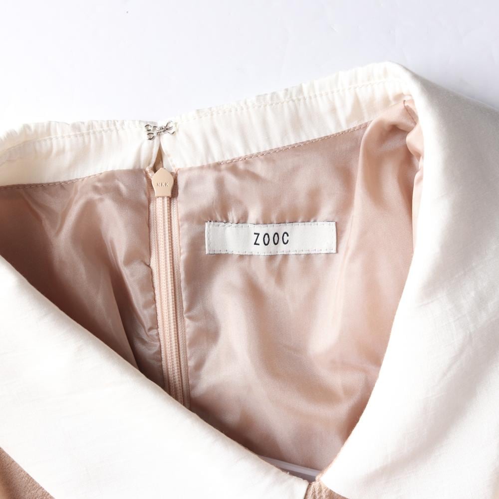 ZOOC주크 베이지 카라 벨트 반팔 롱 원피스 하객룩 드레스 상세 이미지 6