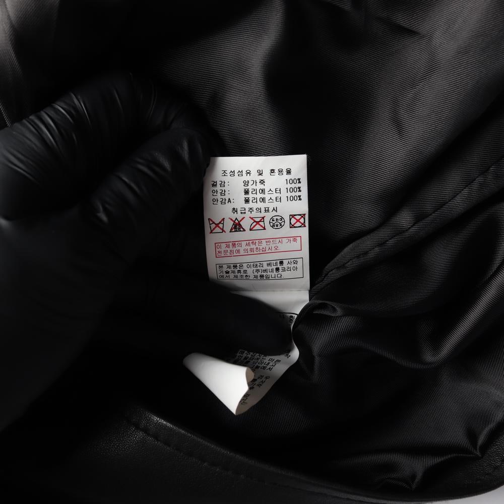 시슬리 양가죽100% 블랙 레더 라이더 바이커 가죽 자켓 재킷 이미지 6