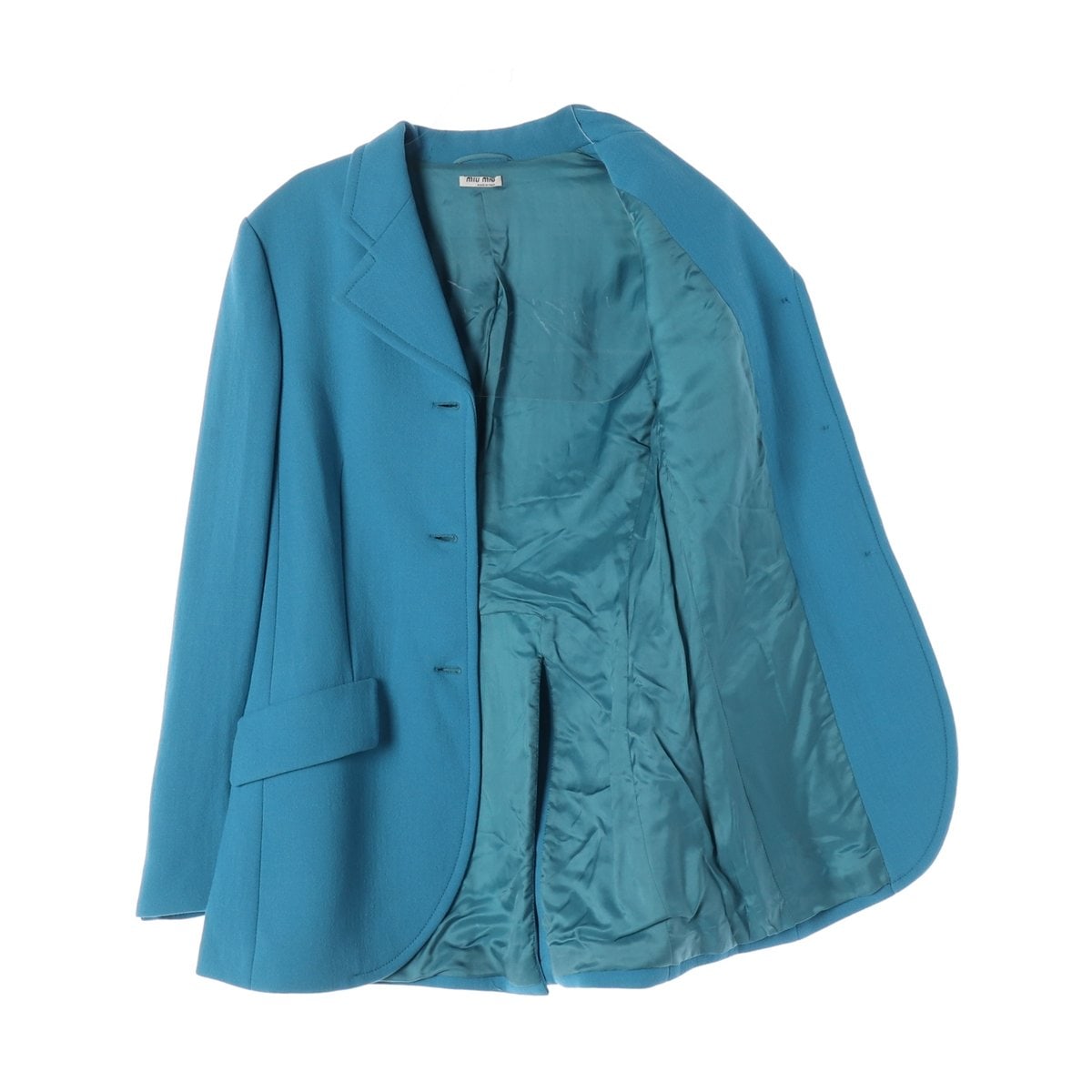 미우미우 블루 쓰리버튼 블레이저 싱글브레스티드재킷 이미지 4