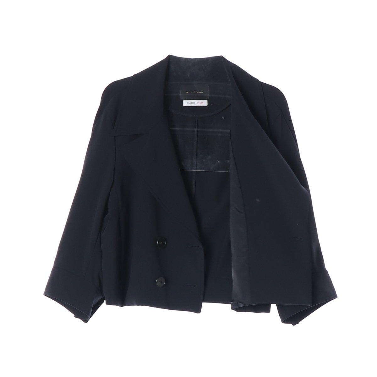 미샤 24FW 블랙 숏 트렌치 자켓 더블브레스티드재킷 상세 이미지 4