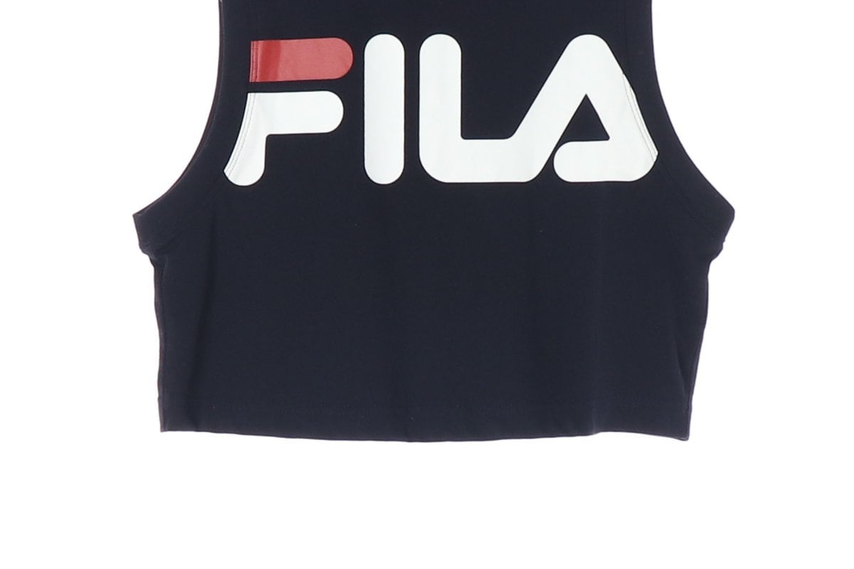 휠라 FILA 네이비 빅로고 민소매 크롭 나시 탱크탑 상세 이미지 3