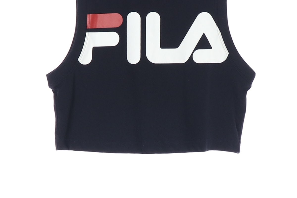 휠라 FILA 네이비 빅로고 민소매 크롭 나시 탱크탑 이미지 3