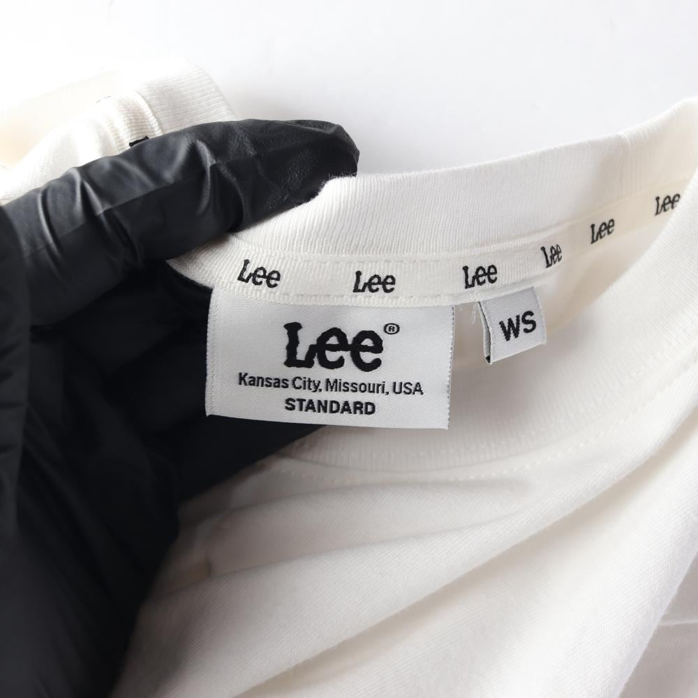 Lee리 아이보리 빅로고 반팔 크루넥 티셔츠 상세 이미지 5