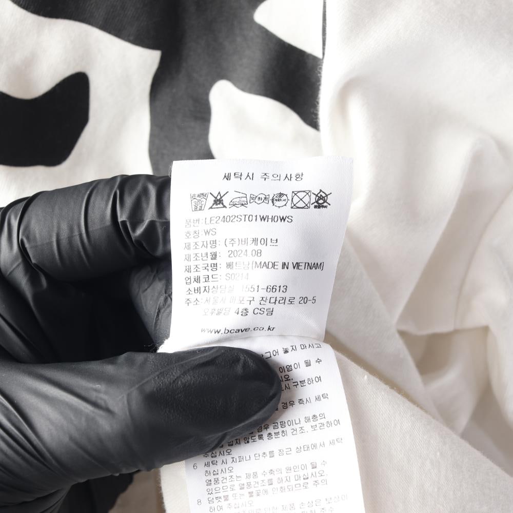Lee리 아이보리 빅로고 반팔 크루넥 티셔츠 이미지 7