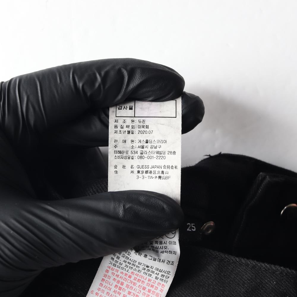 게스 블랙 플레어진 데님 블랙진 와이드 청바지 팬츠 이미지 8