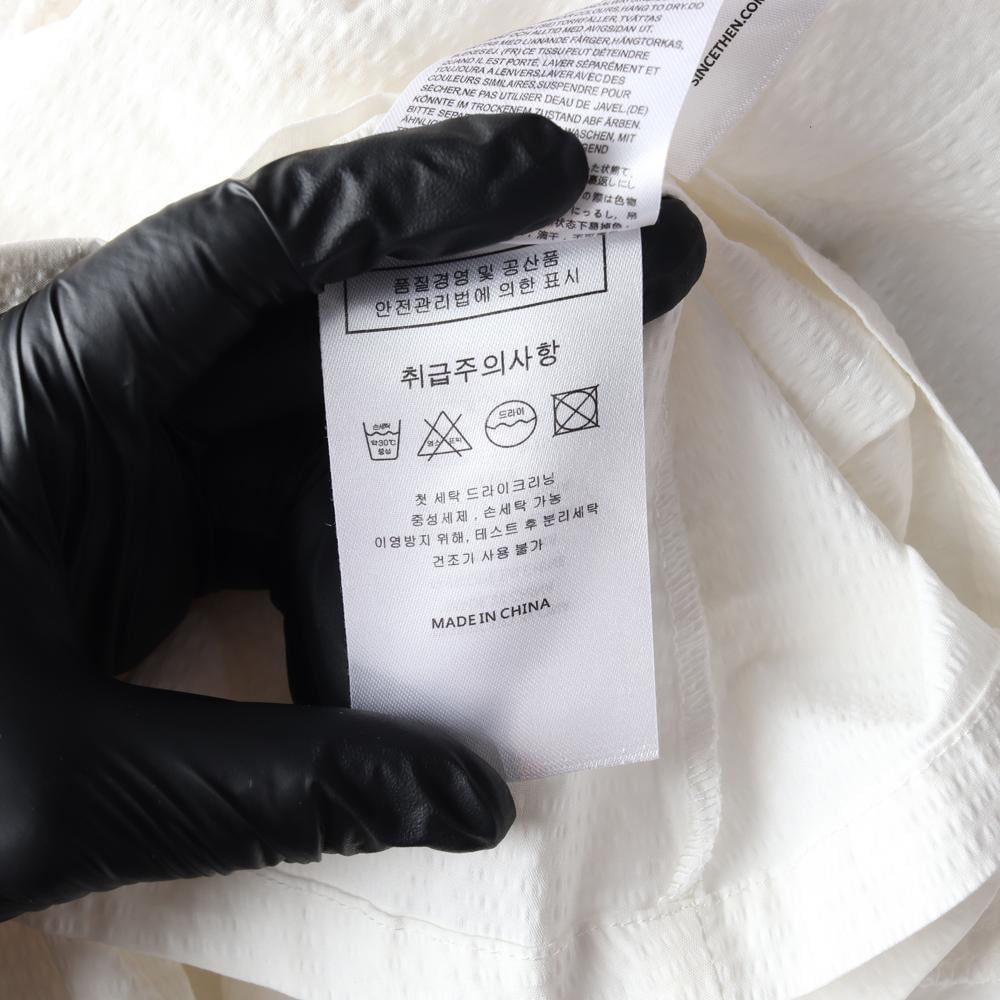 신스덴 아이보리 아일렛 브퀘어넥 리본 긴팔 블라우스 상세 이미지 6