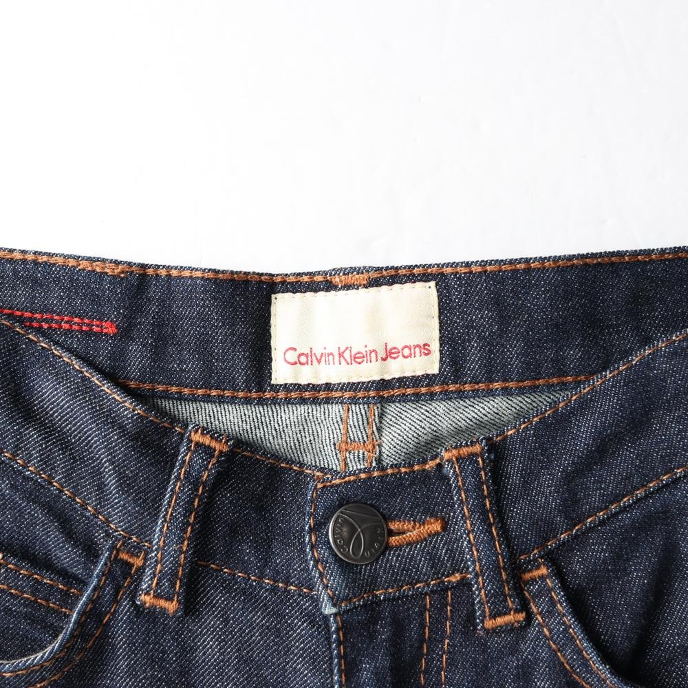 캘빈클라인 진 W25 진청 생지 로우라이즈 스트레이트 데님 청바지 이미지 6
