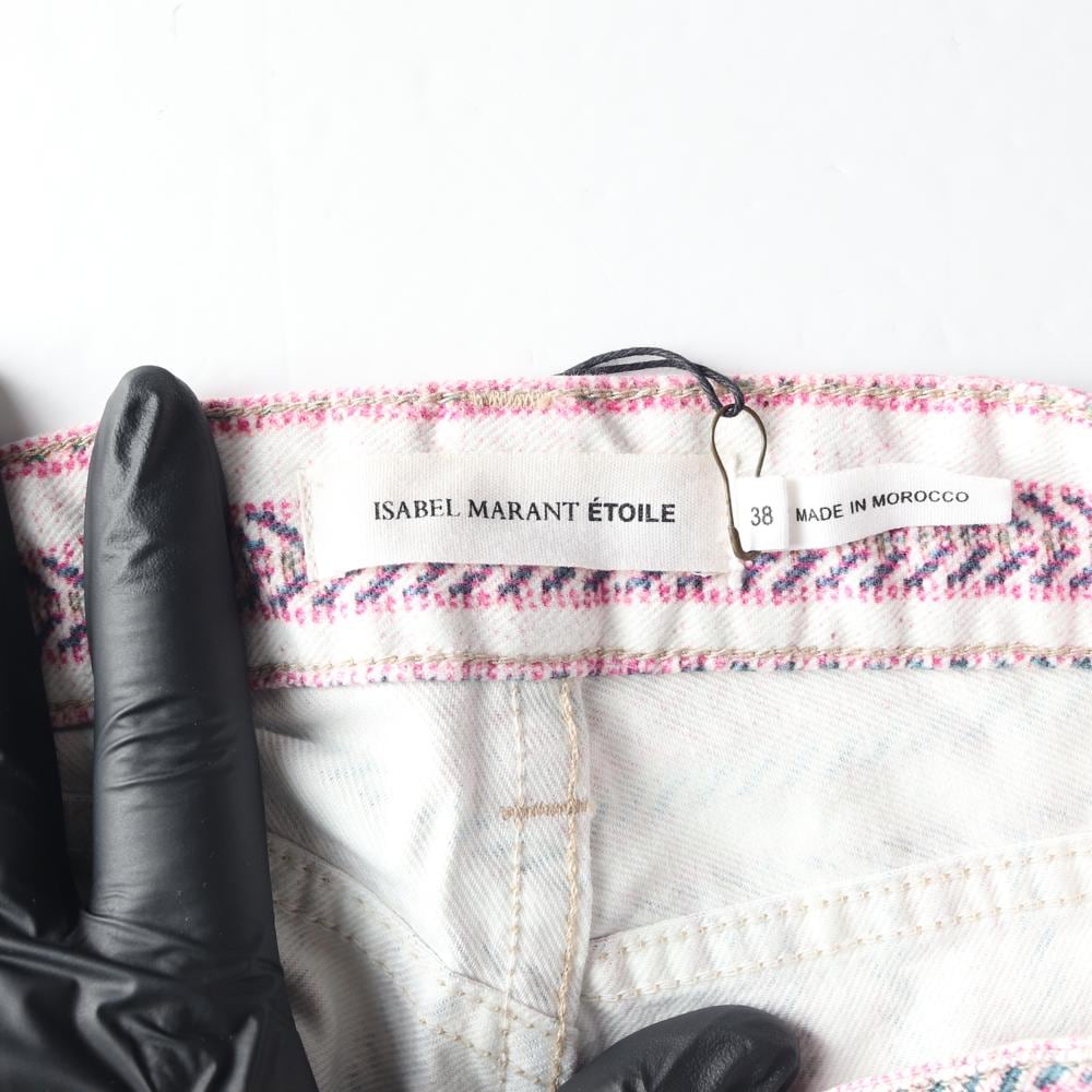 (새상품) 이자벨마랑 화이트 패턴 핫팬츠 데님 쇼츠 반바지 상세 이미지 5