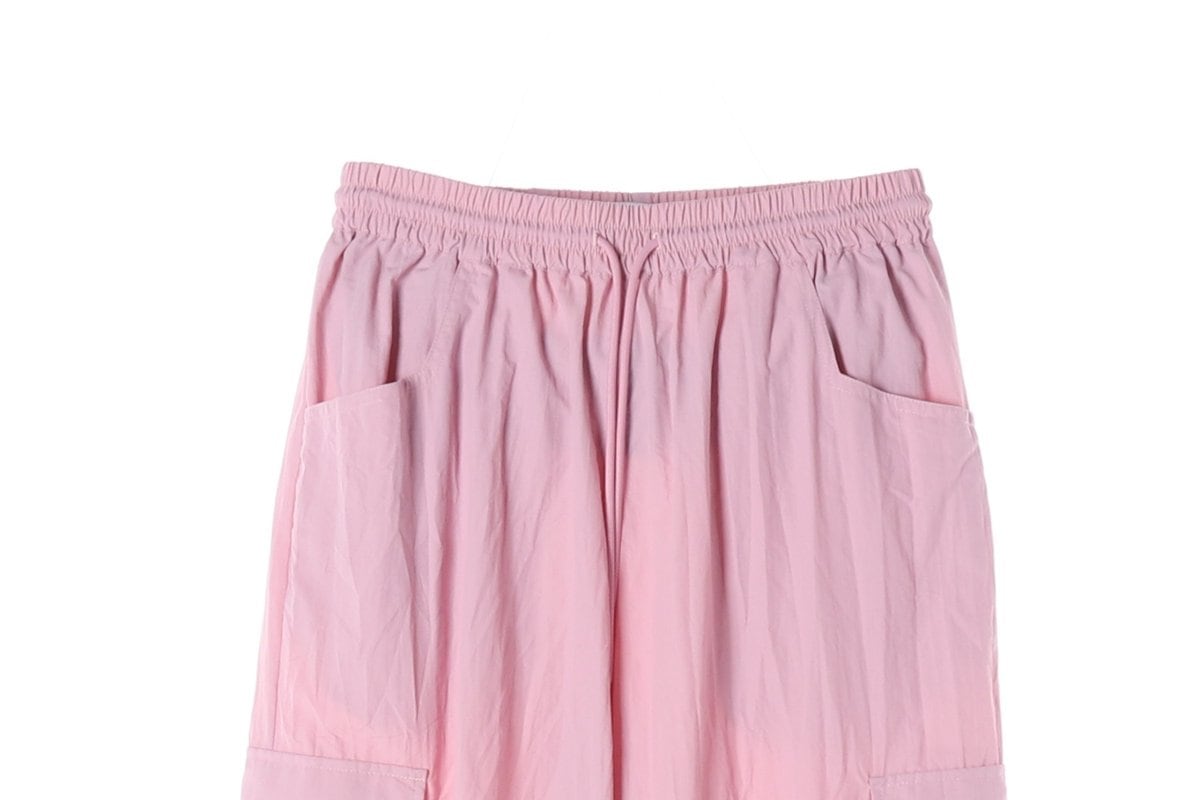 시티브리즈 핑크 밴딩 카고 나일론 와이드팬츠 바지 상세 이미지 2