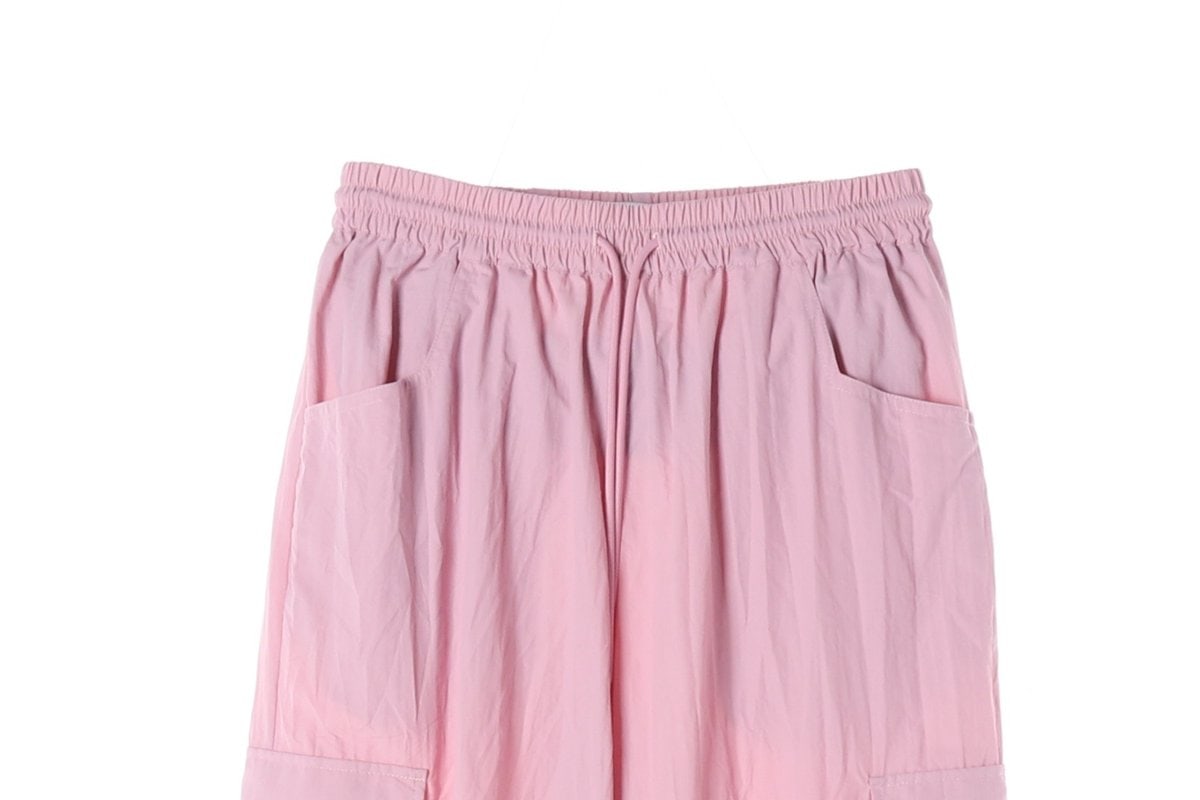 시티브리즈 핑크 밴딩 카고 나일론 와이드팬츠 바지 이미지 2