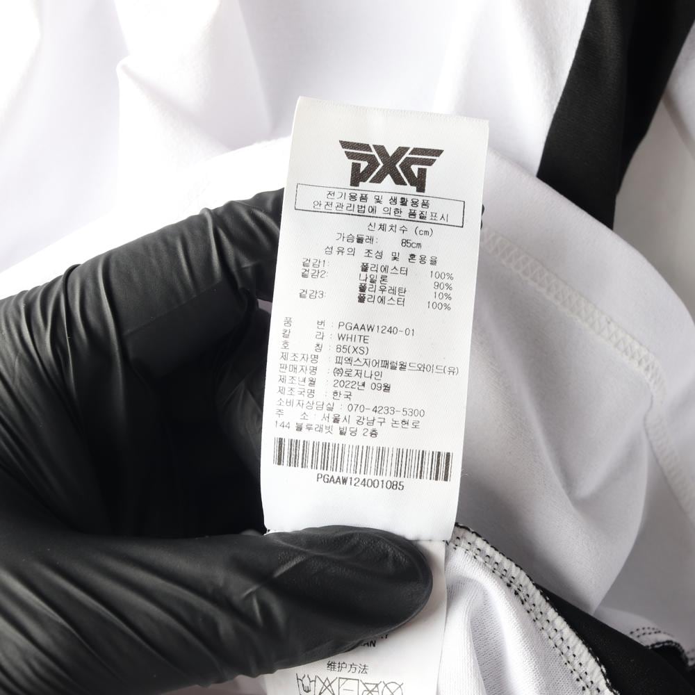PXG 피엑스지 22SS 화이트 블랙 하프집업 반팔 골프 티셔츠 상세 이미지 6