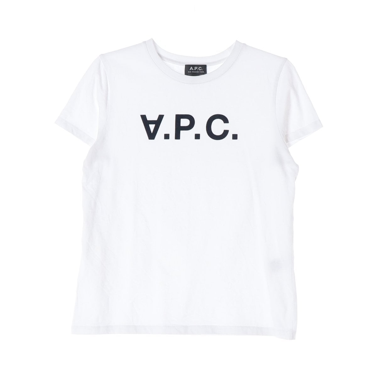 아페쎄 화이트 APC 로고 프린팅 반팔 캡소매 티셔츠 상세 이미지 1