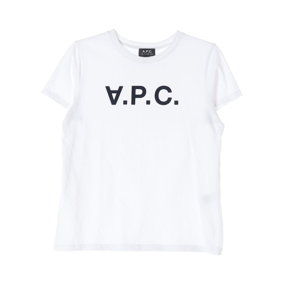 아페쎄 화이트 APC 로고 프린팅 반팔 캡소매 티셔츠 이미지 1