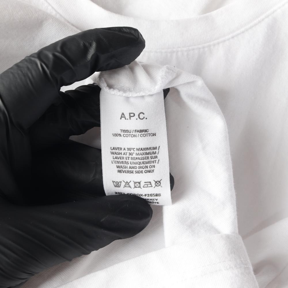 아페쎄 화이트 APC 로고 프린팅 반팔 캡소매 티셔츠 이미지 6