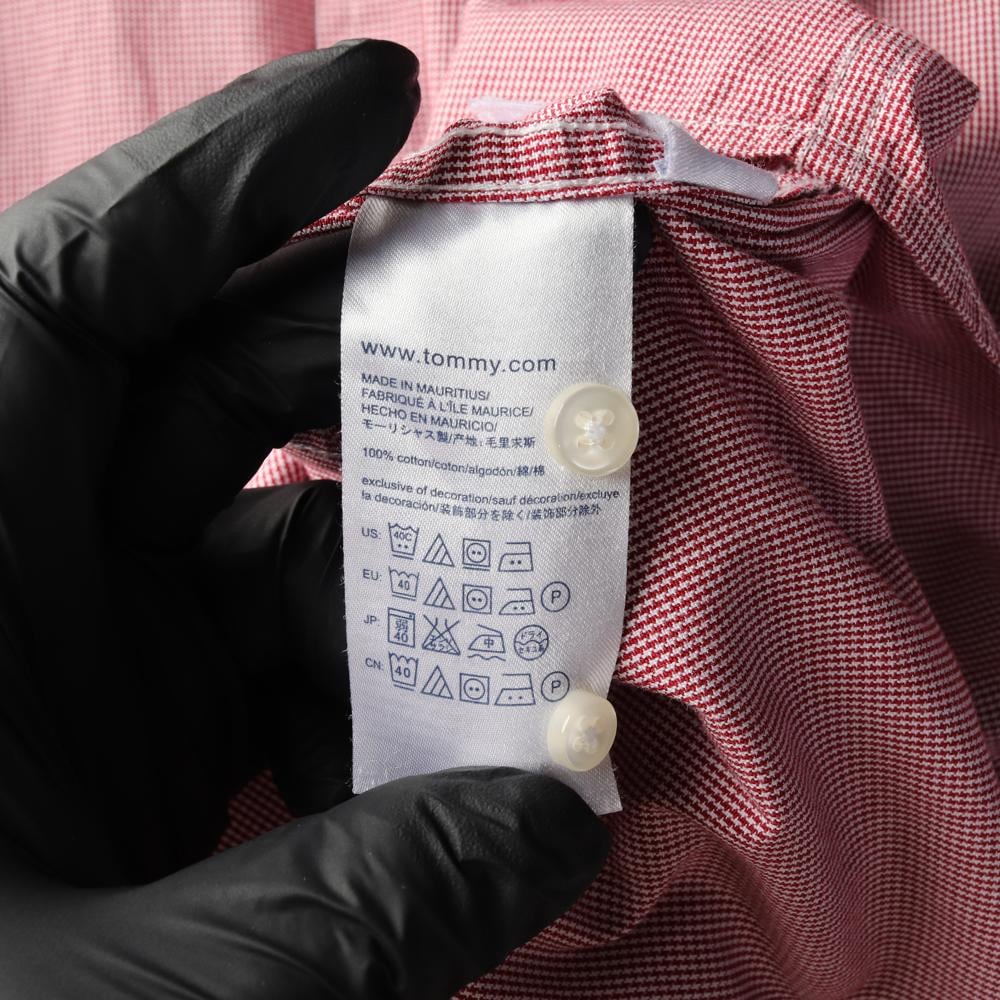타미힐피거 80's 2PLY 레드 잔패턴 오버핏 긴팔 셔츠 상세 이미지 6