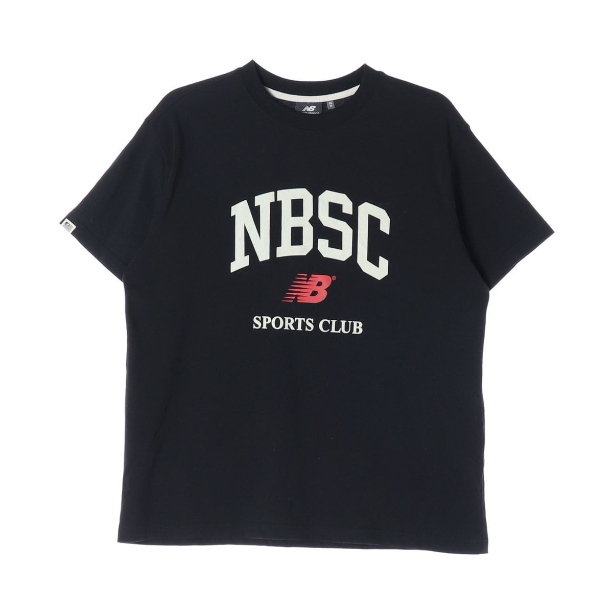 뉴발란스 블랙 로고 프린팅 반팔 크루넥 티셔츠 상세 이미지 1