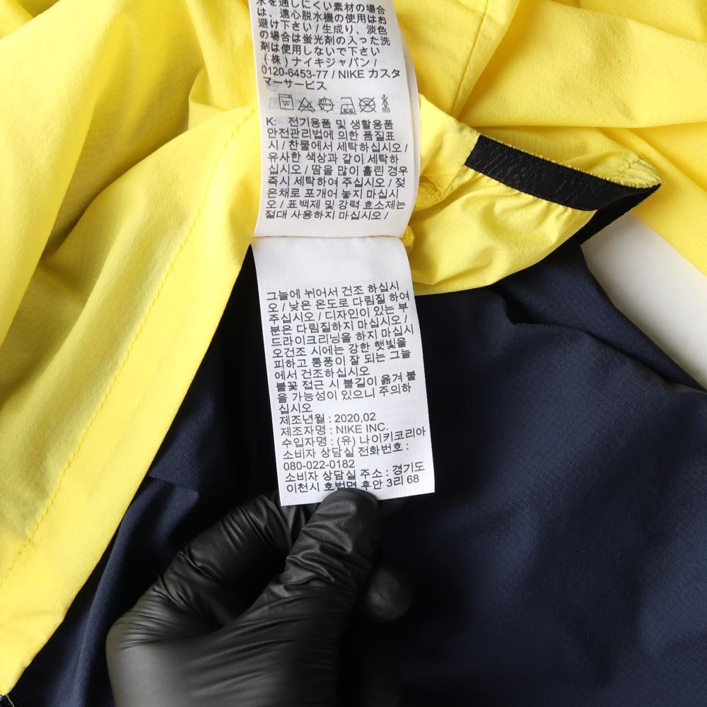 나이키 옐로우 네이비 경량 바람막이 러닝 집업 재킷 이미지 7