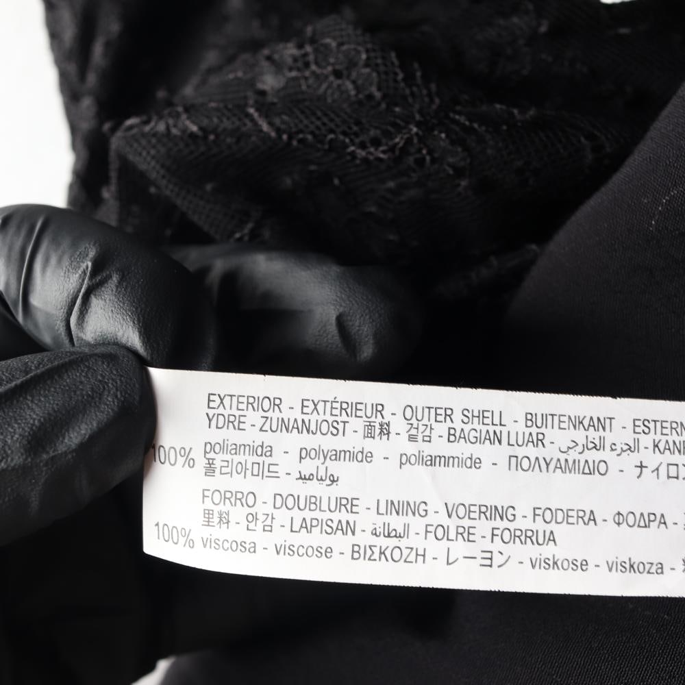 자라 블랙 레이스 리본타이 브이넥 긴팔 롱 원피스 드레스 이미지 7