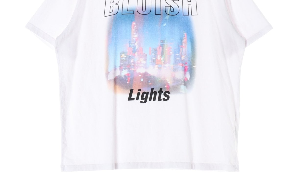 레이브 화이트 BLUISH LIGHTS 프린팅 오버핏 반팔 티셔츠 상세 이미지 4
