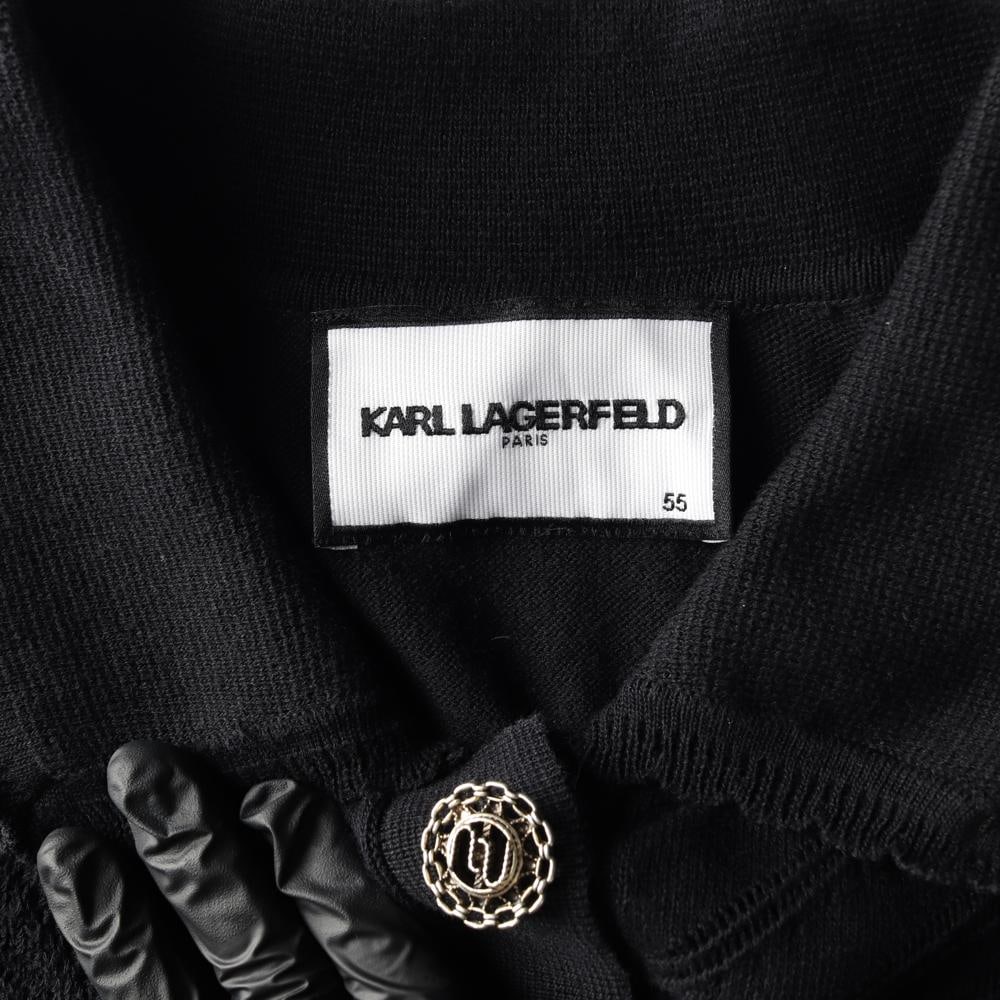 칼 라거펠트 블랙 빅버튼 반팔 카라 니트 스웨터 이미지 5