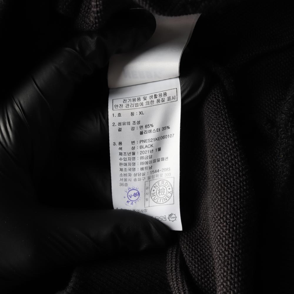 널디 블랙 스몰로고 오버핏 후디 후드티 티셔츠 이미지 6