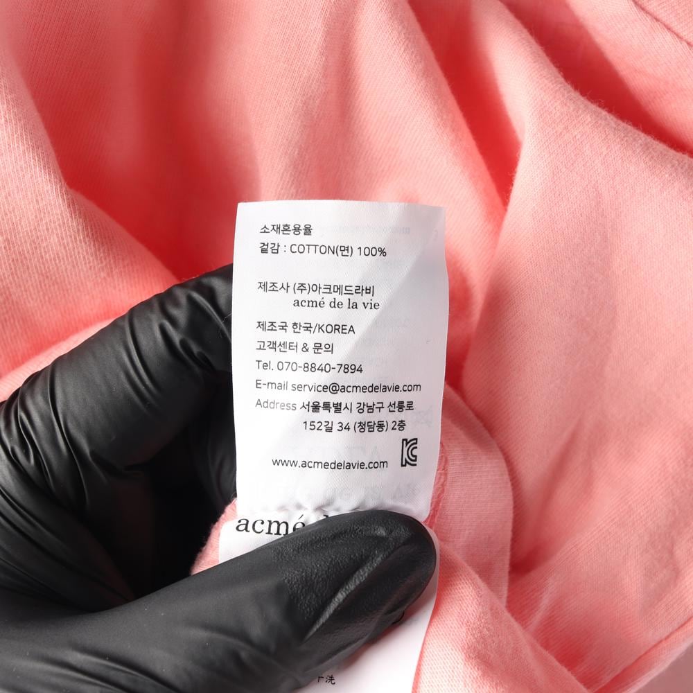 아크메드라비 핑크 로고 오버핏 반팔 티셔츠 상세 이미지 6