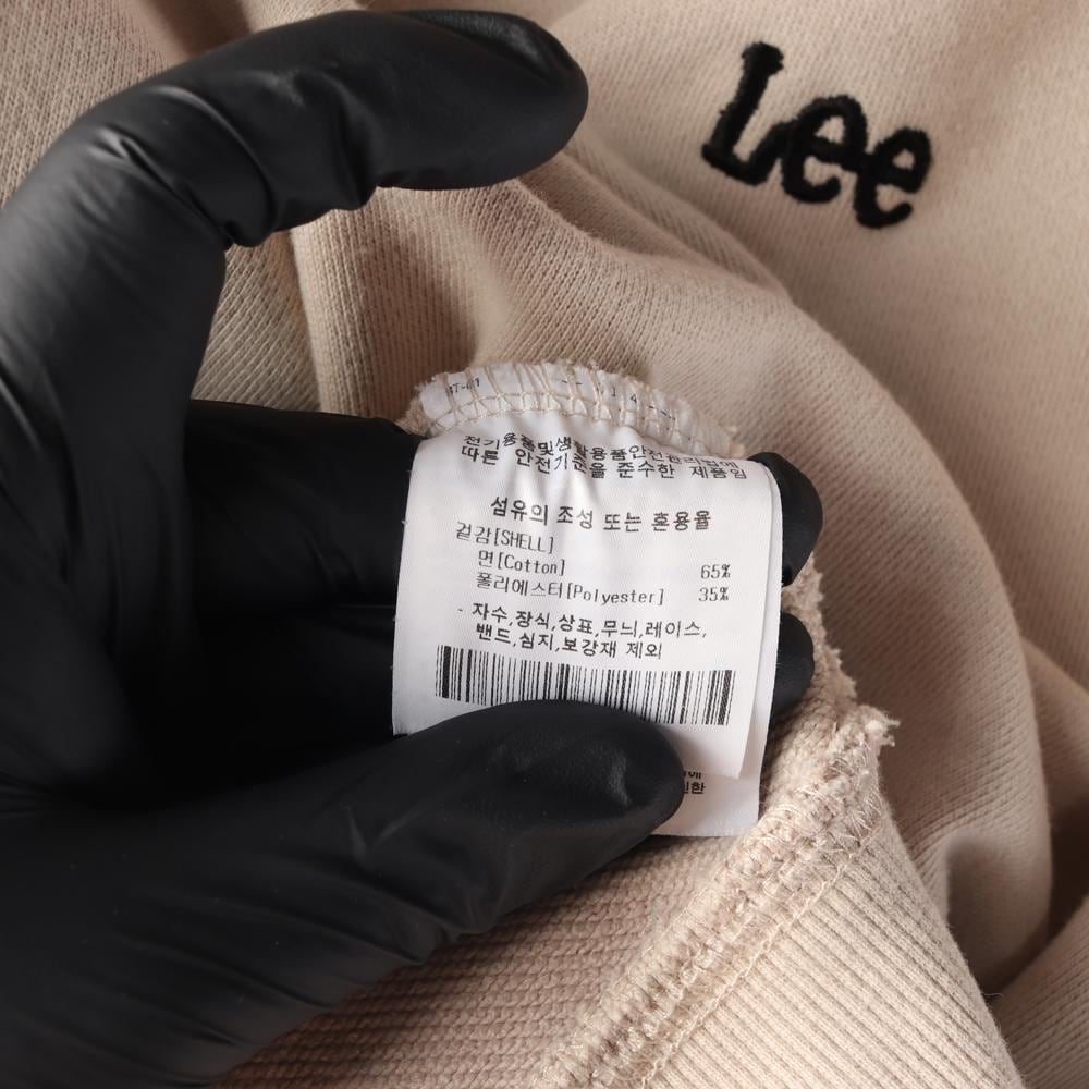 LEE리 베이지 로고 오버핏 반팔 맨투맨 스웨트셔츠 티셔츠 상세 이미지 6