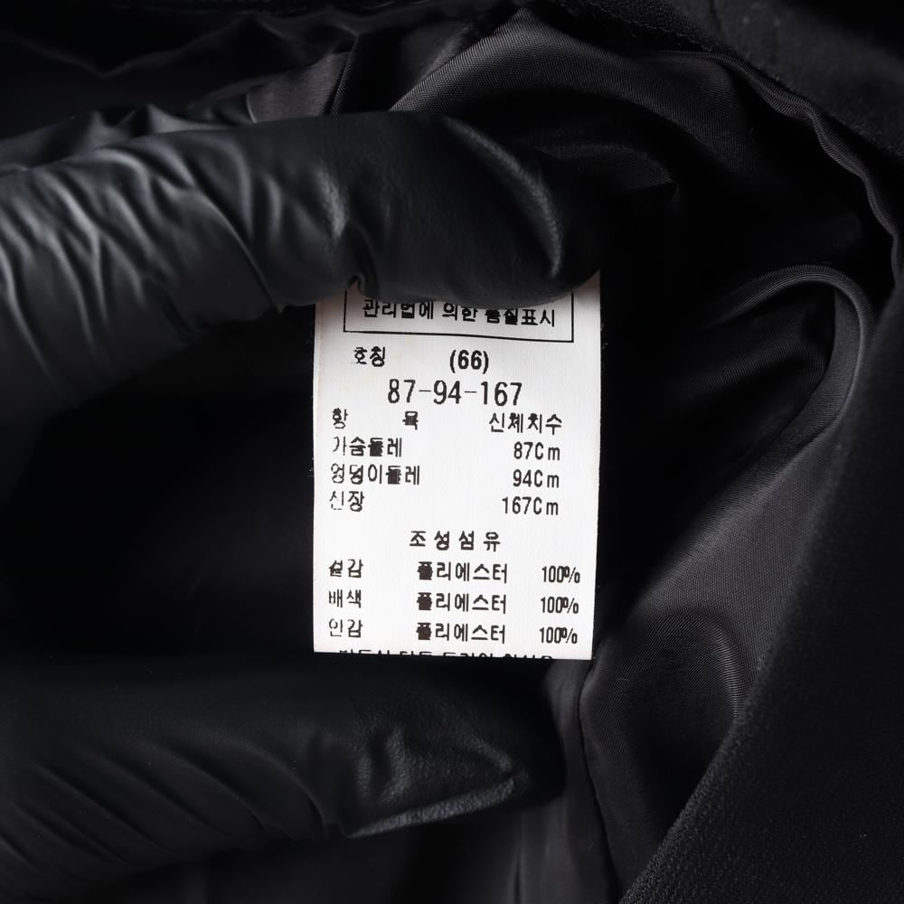 모조에스핀 블랙 브로치 트임 긴팔 원피스 하객룩 정장 드레스 상세 이미지 7