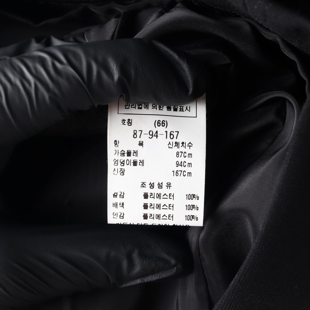 모조에스핀 블랙 브로치 트임 긴팔 원피스 하객룩 정장 드레스 이미지 7