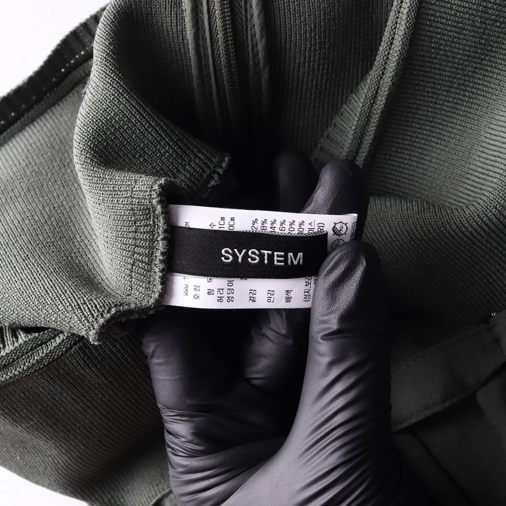 시스템 23FW 카키 리본 벨트 밴딩 롱 플레어스커트 치마 이미지 6