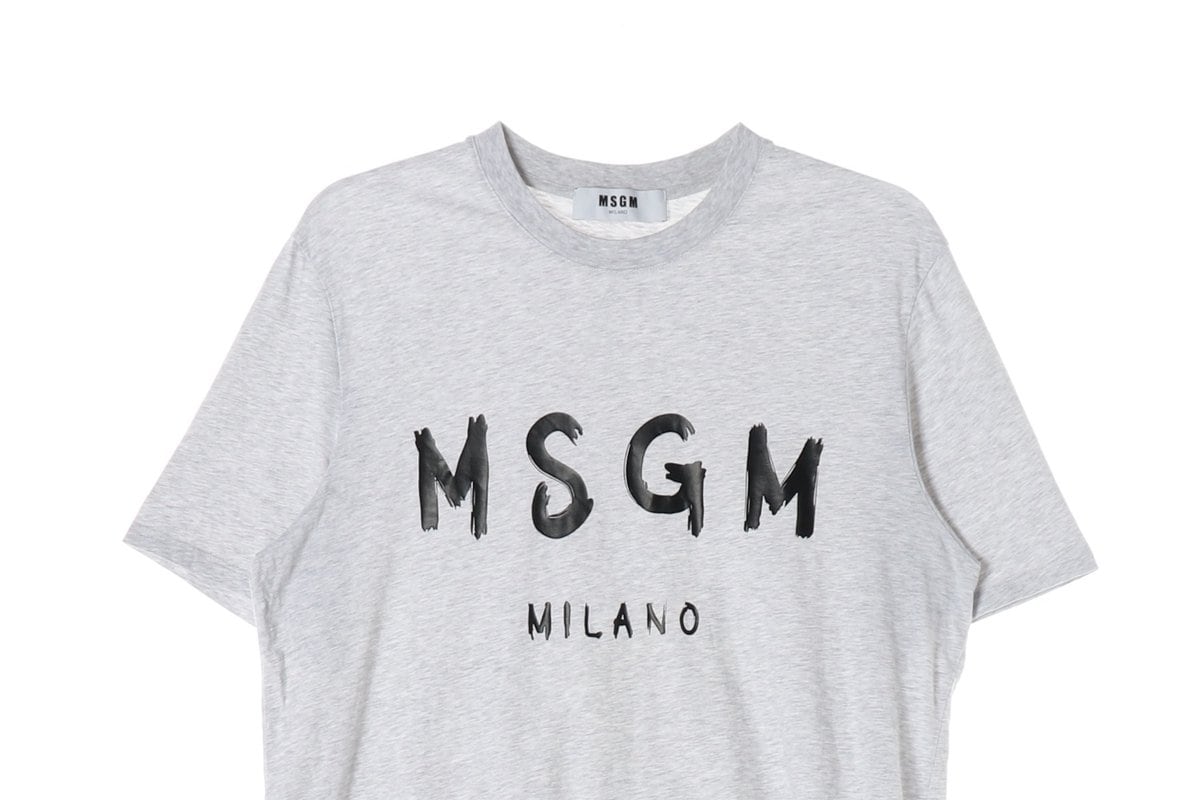 엠에스지엠 화이트 오트밀 MSGM 로고 반팔 티셔츠 상세 이미지 3