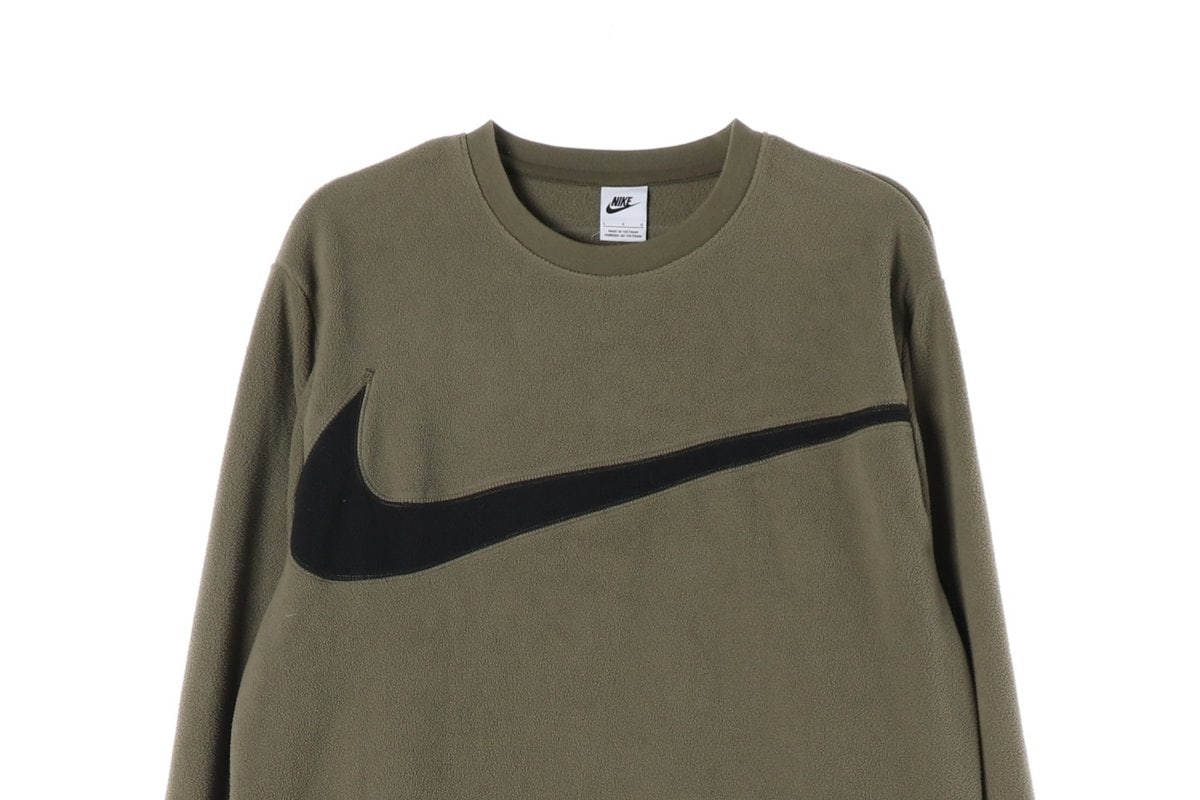 나이키 카키 스우시 스트링 플리스 긴팔 스웨트셔츠 22FW 이미지 3