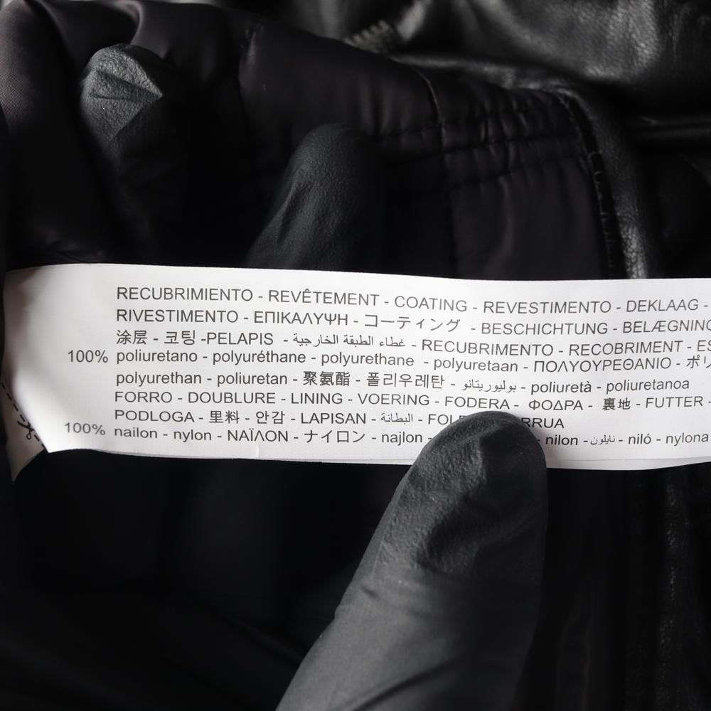 자라 블랙 레더 퀼팅 패딩 패디드 오버핏 가죽 점퍼 이미지 8