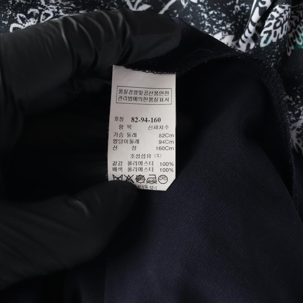 시스템 네이비 패턴 밴딩 민소매 미니 원피스 상세 이미지 7