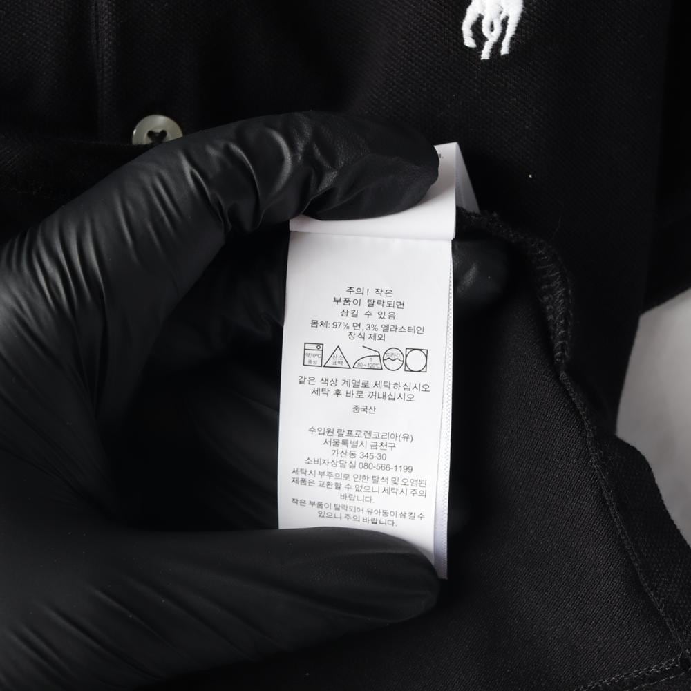 폴로 랄프 로렌 24FW 블랙 캡소매 반팔 카라티 PK 티셔츠 상세 이미지 6