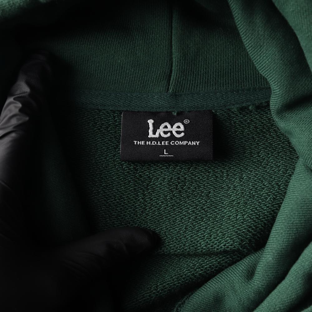 LEE리 다크 그린 스몰 로고 오버핏 후디 후드티 이미지 5