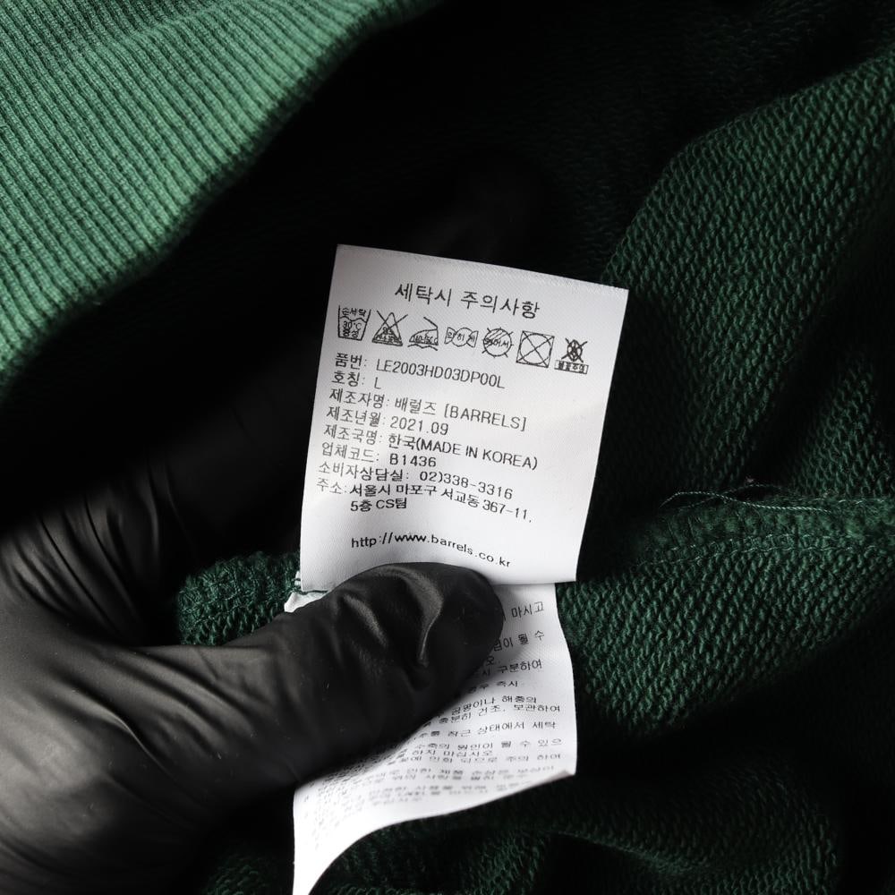 LEE리 다크 그린 스몰 로고 오버핏 후디 후드티 이미지 7