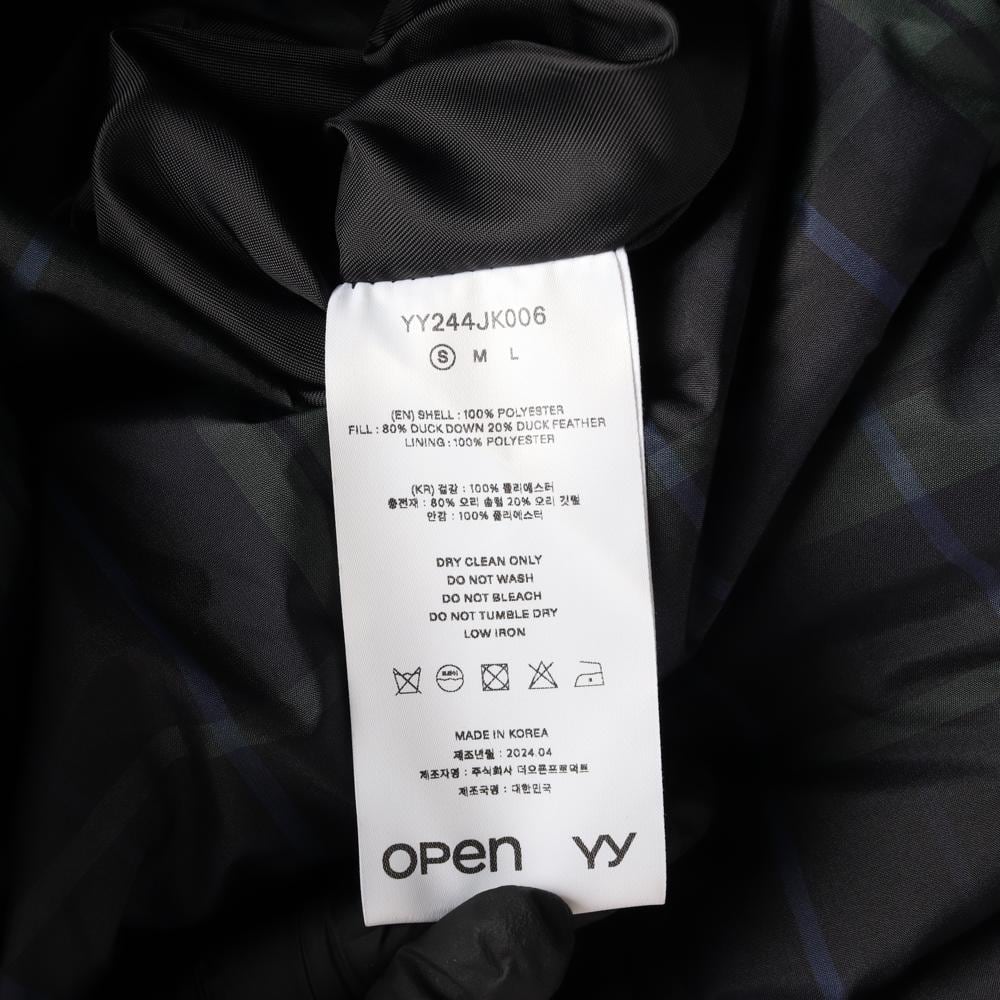 오픈와이와이 그린 블랭킷 타탄체크 패딩 다운 재킷 상세 이미지 7