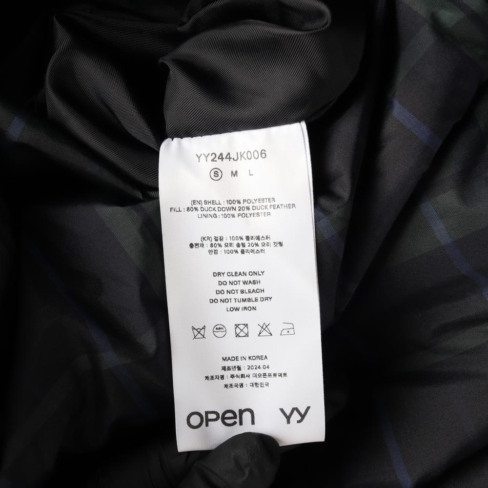오픈와이와이 그린 블랭킷 타탄체크 패딩 다운 재킷 이미지 7