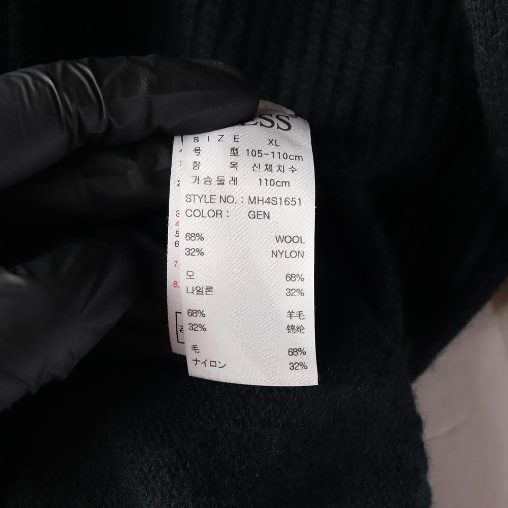 게스 딥그린 로고 패턴 울 니트 스웨터 상세 이미지 7