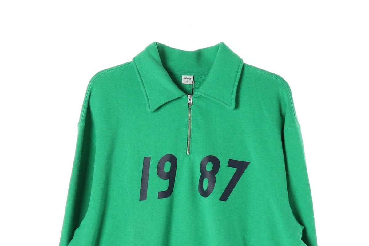 Mmlg엠엠엘지 그린 1987 하프집업 카라 맨투맨 상세 이미지 2