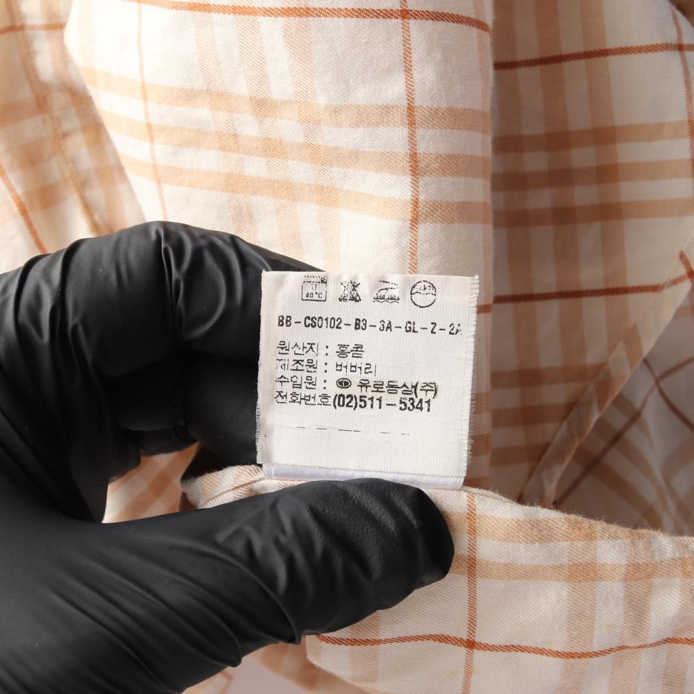 버버리 베이지 시그니처 체크 로고 포켓 반팔 셔츠 이미지 7