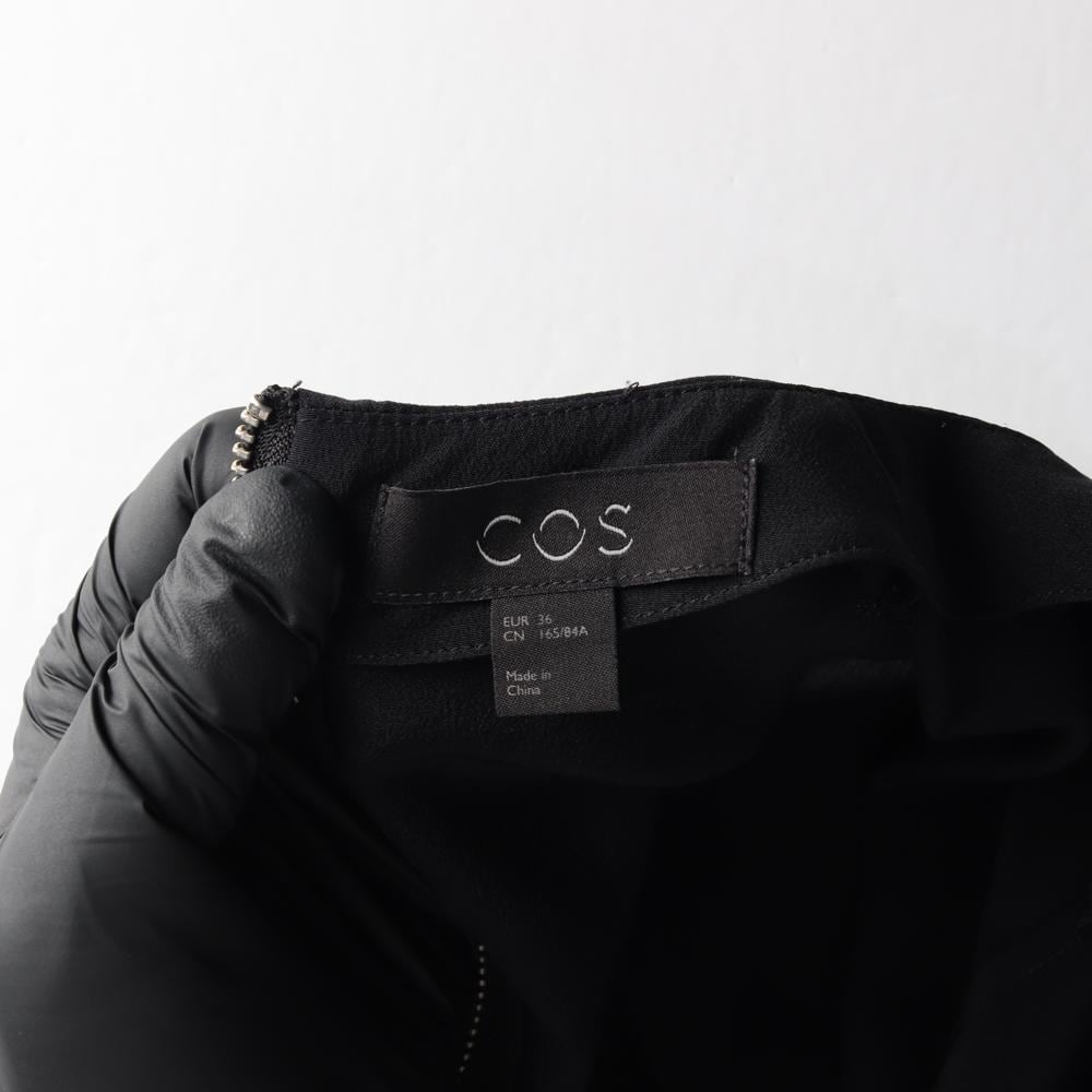 코스 실크100% 블랙 긴팔 루즈핏 원피스 드레스 상세 이미지 6