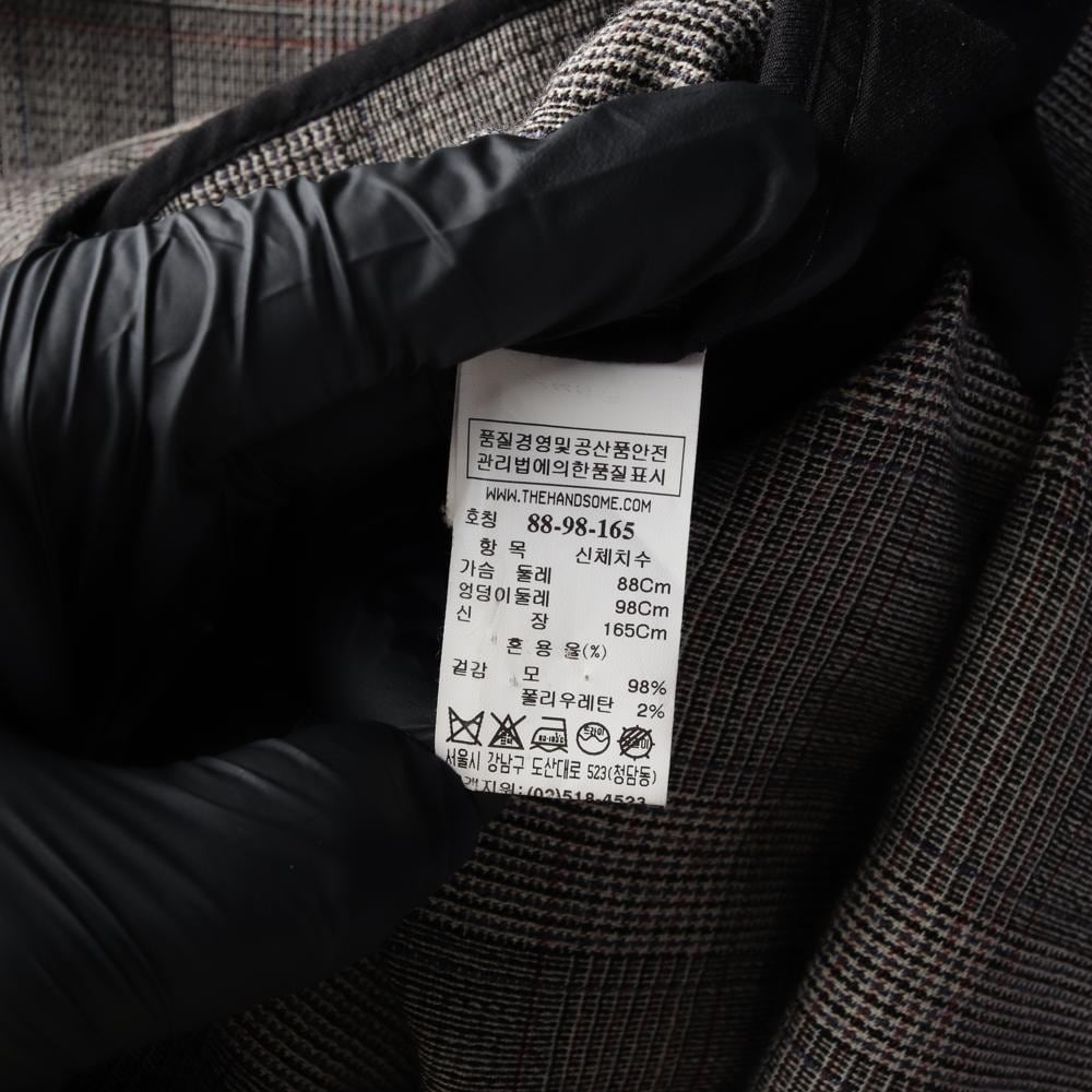 시스템 울98% 체크 오버핏 싱글 롱 코트 발마칸코트 상세 이미지 8