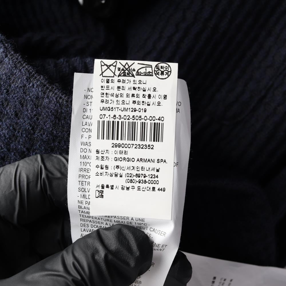 아르마니꼴레지오니 네이비 스트럭처 쓰리버튼 재킷 울 자켓 상세 이미지 7
