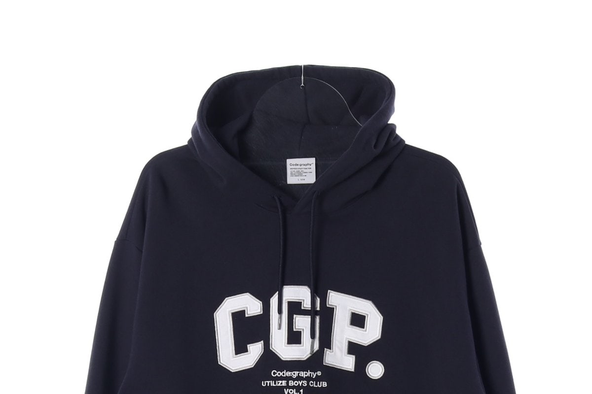 코드그라피 네이비 CGP 오버핏 후디 후드티 이미지 3