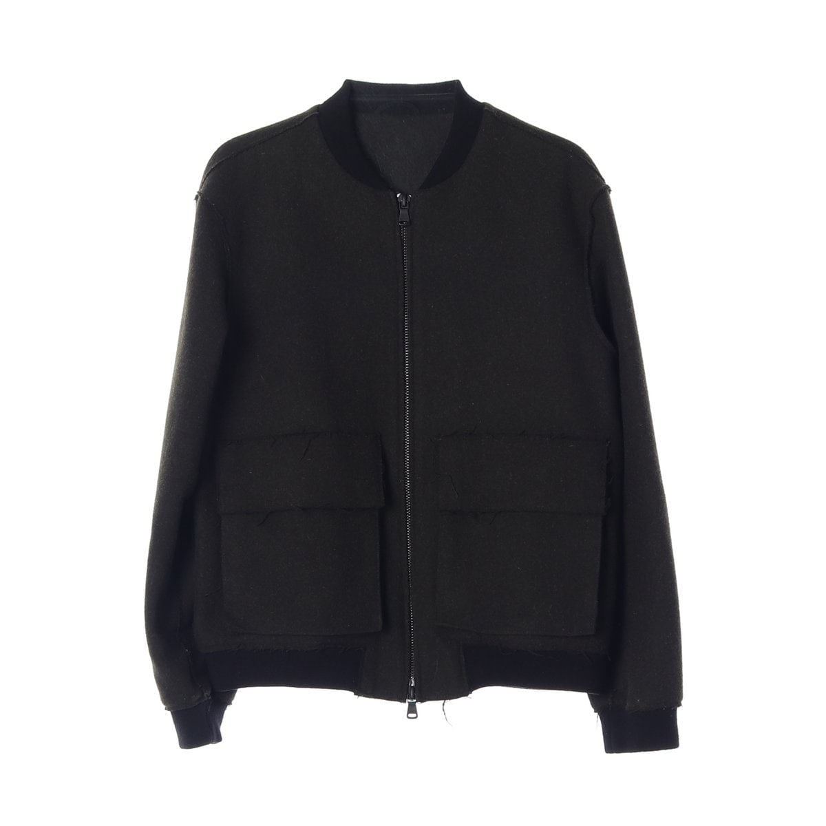 DKNY디케이엔와이 울70% 카키 아웃포켓 블루종 2WAY 집업자켓 이미지 1