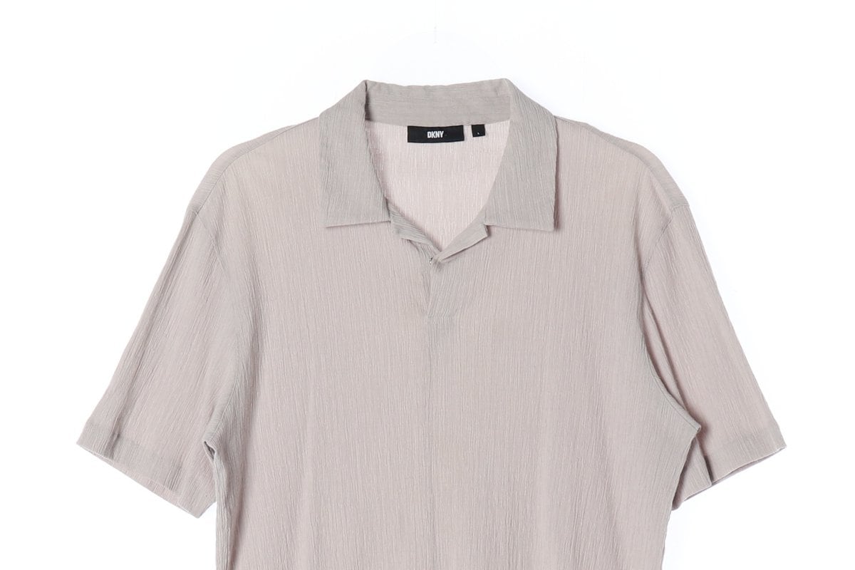 DKNY디케이엔와이 크링클 오픈카라 반팔 카라티 폴로 티셔츠 22SS 상세 이미지 3