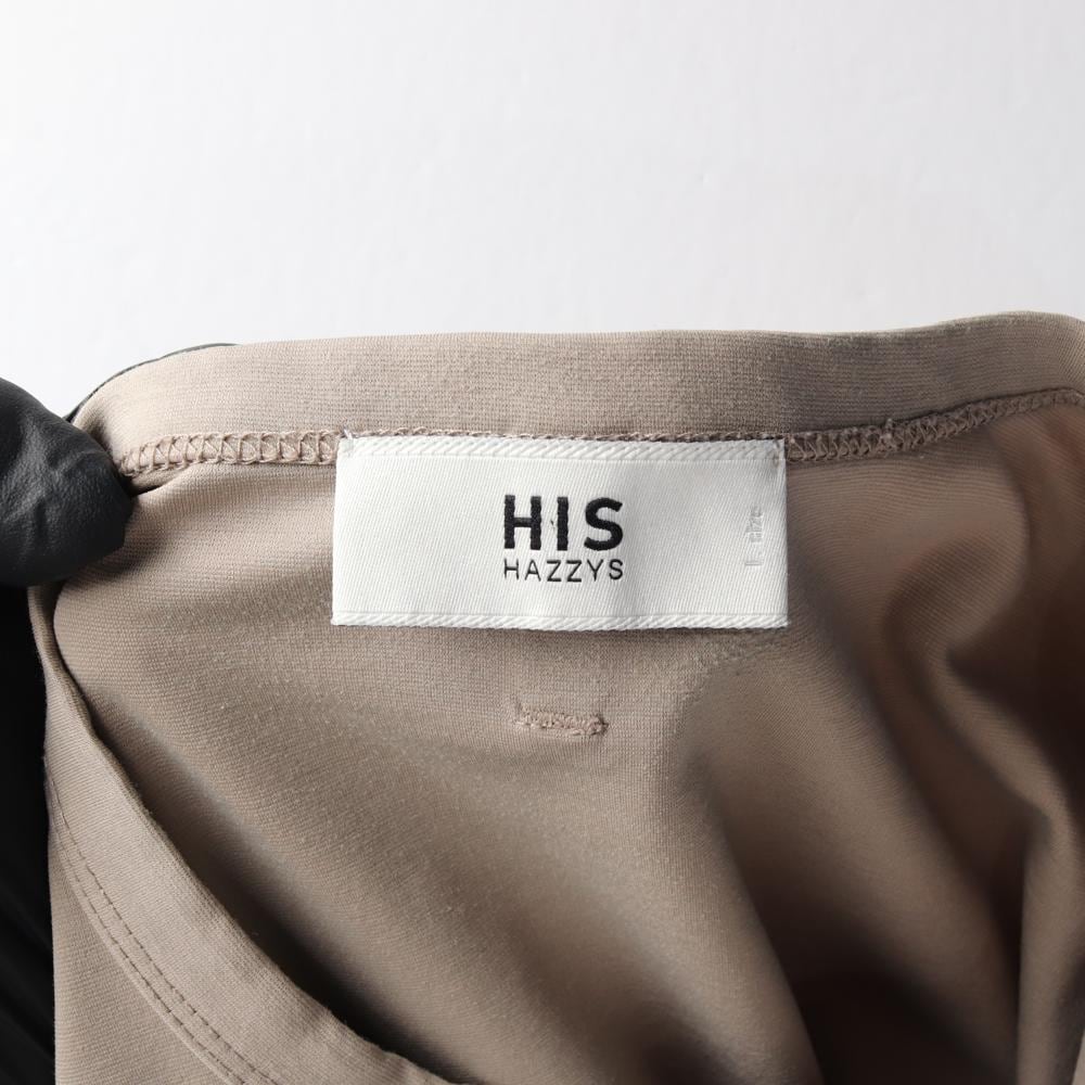 헤지스 HIS 베이지 반팔 크루넥 티셔츠 상세 이미지 5